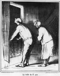 De avond van 13 juni..., cartoon door Honore Daumier