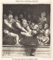 Een literaire discussie in de tweede galerij