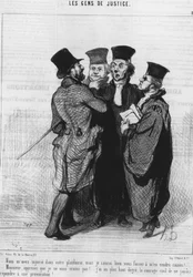 Je hebt me beledigd in je pleidooi, maar ik zal je dwingen gelijk te hebben!... "Meneer, leer dat ik je niet vrees!... Ik heb de hoogste burgerlijke moed om nooit op een provocatie te reageren!... , uit de "Gens de Justice"