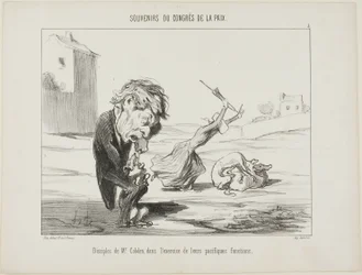 Volgelingen van Mr. Cobden die hun vreedzame functies uitoefenen, plaat 5 van Souvenirs Du Congres De La Paix