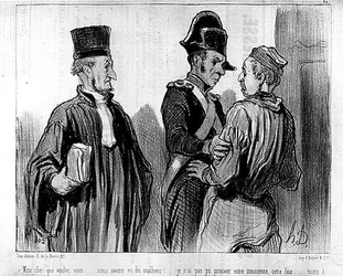 Een advocaat en zijn cliënt door Daumier - in 