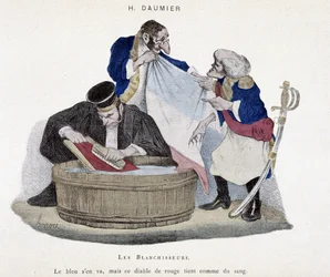 Wasserijen: de Franse vlag - Caricatuur door Honoré Daumier