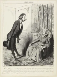 “Ja, mevrouw, ik ben geheel toegewijd aan onze verheven Prins...”, nummer 2 uit de serie Robert Macaire van Le Charivari