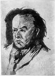 Portret van Daumier door Charles Baudelaire in 1890: Het handgeschreven manuscript van Charles Baudelaire - Parijs, Auguste Blaizot