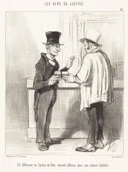 Een advocaat... in gesprek... in zijn gebruikelijke kantoor