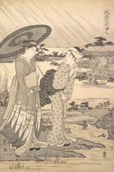 Ono no Komachi die bidt voor regen, ca. 1791