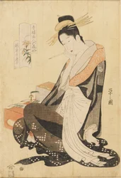 De courtisane Morokoshi van Echizen-ya, ca. 1794-1795