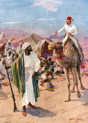 Alleen en ongewapend reed Gordon het kamp van de slavenhandelaar binnen