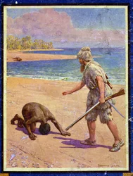 Crusoe en Vrijdag, illustratie voor 