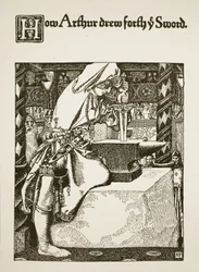 Hoe Arthur het zwaard trok, illustratie uit 