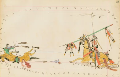 Huilende Wolf en een andere krijger, 1874-75