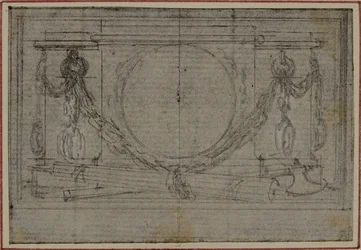 Studie voor En Tête Vignette in Tacitus "Tiberius, of De zes eerste boeken van de Annalen", Boek II