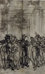 Studie voor vignet in "Contes Moraux" van Jean François Marmontel