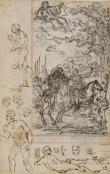 Studie voor vignet in Voltaire