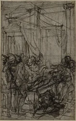 Studie voor een illustratie in Tacitus "Tiberius, of De zes eerste boeken van de Annalen" Boek II, Deel 1