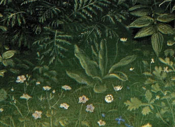 Detail van de Aanbidding van het Mystieke Lam, van het centrale paneel van het Gentse altaarstuk