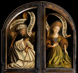 Erythraeïsche Sibylle en de Cumaeïsche Sibylle, van de buitenkant van de linker vleugel van het Gentse altaarstuk