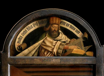 De Profeet Zacharias, van de buitenkant van de linker vleugel van het Gentse Altaarstuk