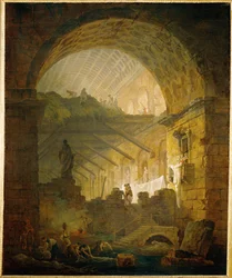 Galerie en ruine (schilderij op doek)