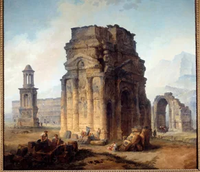 Zicht op de Arc de Triomphe en het Theater van Orange