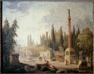 Uitzicht op de tuin van het Musée des Monuments Français