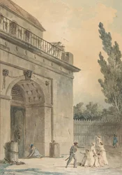 Bezoekers verlaten een gevangenis, 1794-95