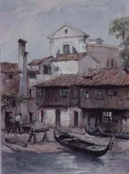 Scheepswerf bij de Kerk van San Trovaso, Venetië