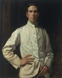 Zelfportret in wit jasje