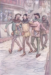 Ze brachten me naar een taverne, illustratie uit The Merry Wives of Windsor, 1910