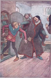 Schurk! Larron! (Trek Simple eruit), illustratie uit The Merry Wives of Windsor, 1910