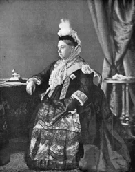 Koningin Victoria in de jurk die ze droeg bij haar Gouden Jubileumdienst, 1887