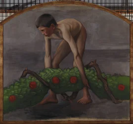Guirlandedrager; jongen die de krans van het leven draagt, studie voor het fresco van de kathedraal van Tampere