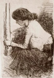 Zittende vrouw