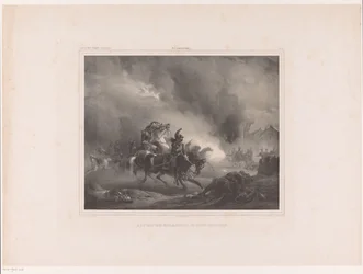 Aanvallende soldaten te paard Aanval van kurassiers op eene batterij Album der Nederlandsche schilders