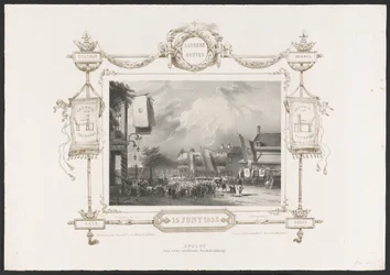 Optocht met een boekdrukkerij, 1836