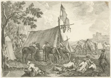 Landschap met een legerkamp