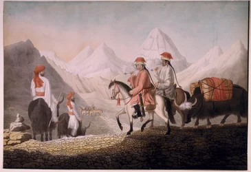 William Moorcroft en Hearsey op weg naar het Mansarowarmeer (Tibet) 1812