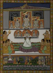 Toewijding aan de Krishna-tempel