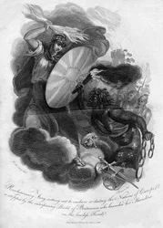 De revolutionaire razernij trekt eropuit om de naties van Europa tot slaaf te maken of te vernietigen, 1816.