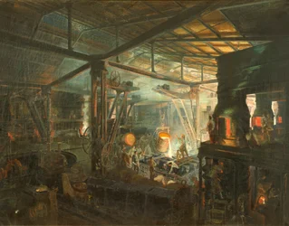 Frankrijk, De gieterij, ca. 1864 (olieverf op doek)