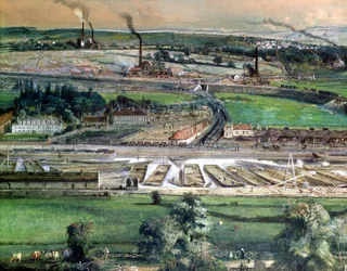 Industrielandschap in het Blanzy steenkoolveld, Saone-et-Loire (detail)
