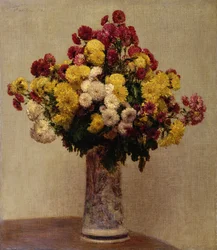 Chrysanten in een vaas, 1873