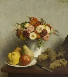 Bloemen en fruit, 1865
