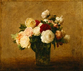 Rozen in een glazen vaas; Roses dans un Vase de Verre