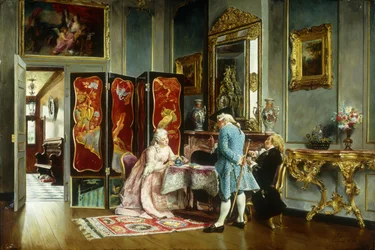 Figuren in een Elegant Interieur