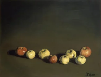 Stilleven met acht appels