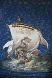 0 Detail van een kaart van Ignazio Danti - Galerij van de landkaarten