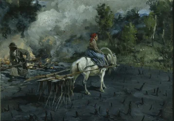 Bodemvoorbereiding voor lijnzaad in de regio Vologda, 1873