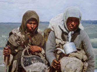 Vrome vrouwen op pelgrimstocht (detail)