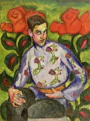 Portret van een jongen in een gekleurd hemd, 1909
